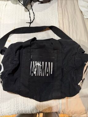 Animal Black Canvas Duffel with White Logo